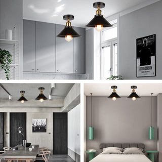 Alessio Taklampa Industrial Cone i Metall, Svart