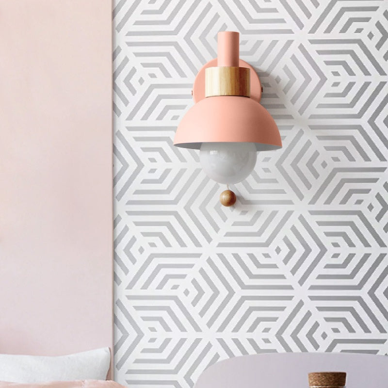 Valentina Modern LED Wall Lamp Metal Glass Bedroom White/Yellow/Pink/Green