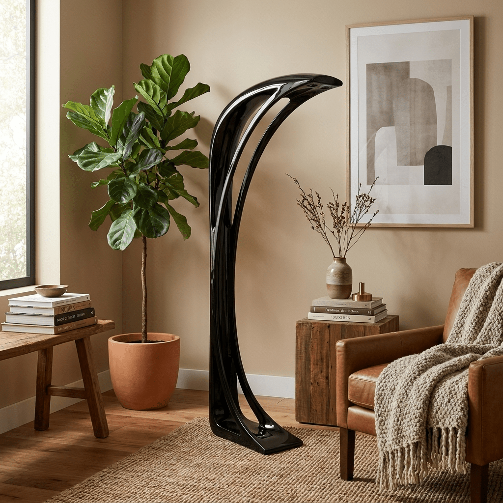 Obsidian Curve-gulvlampe