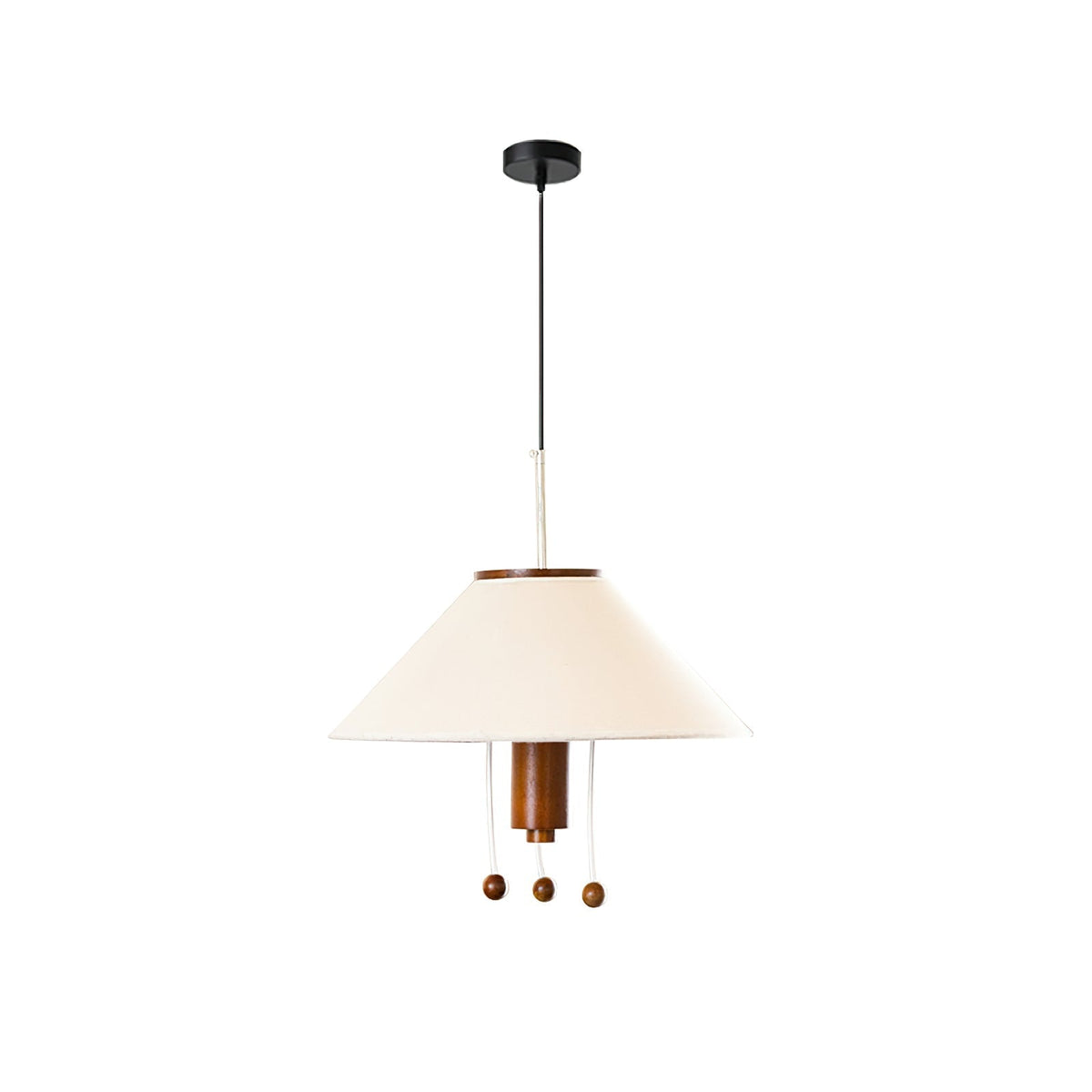 Candeeiro suspenso Zathee Nordic Art Classic em madeira e tecido