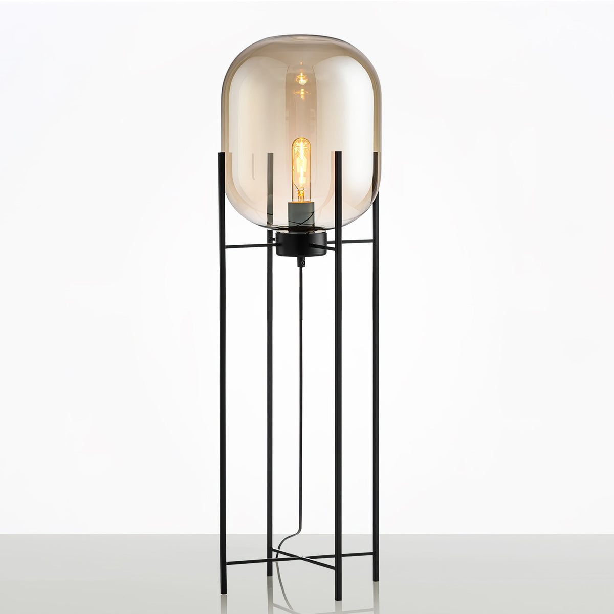 Liorivelia industriel gulvlampe i glas