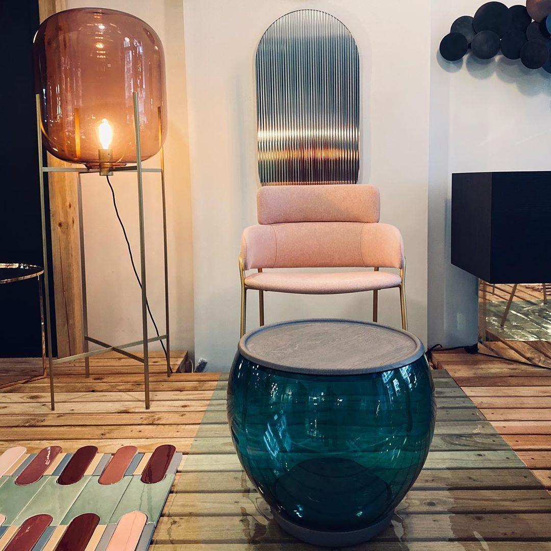 Liorivelia industriel gulvlampe i glas
