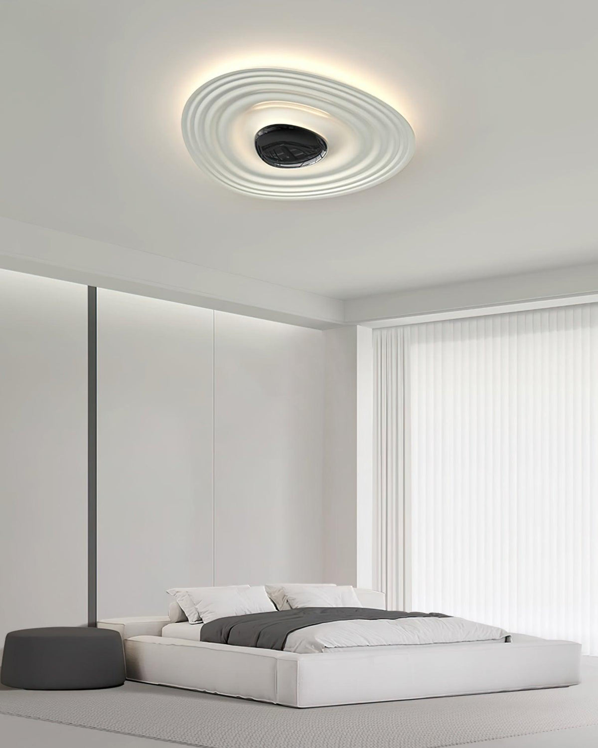Idra modern skulptural taklampa med vågformad ring