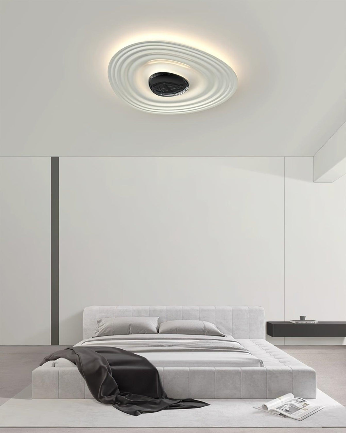 Idra modern skulptural taklampa med vågformad ring