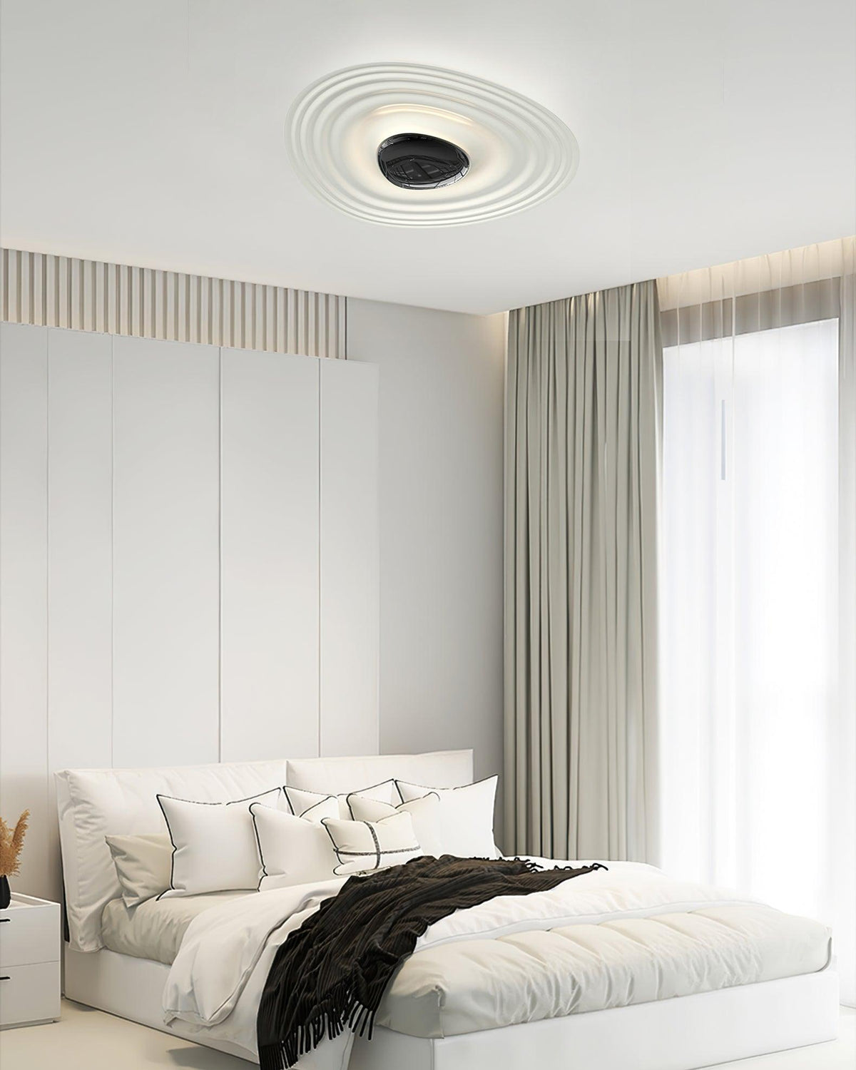 Idra modern skulptural taklampa med vågformad ring