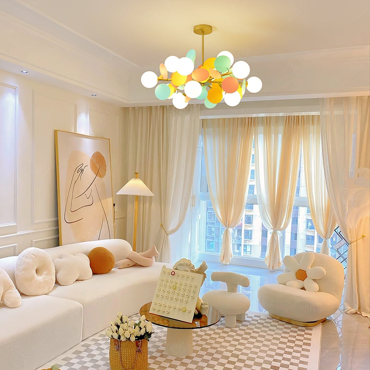 Tide Chandelier Off White Tree Eight Open Shades