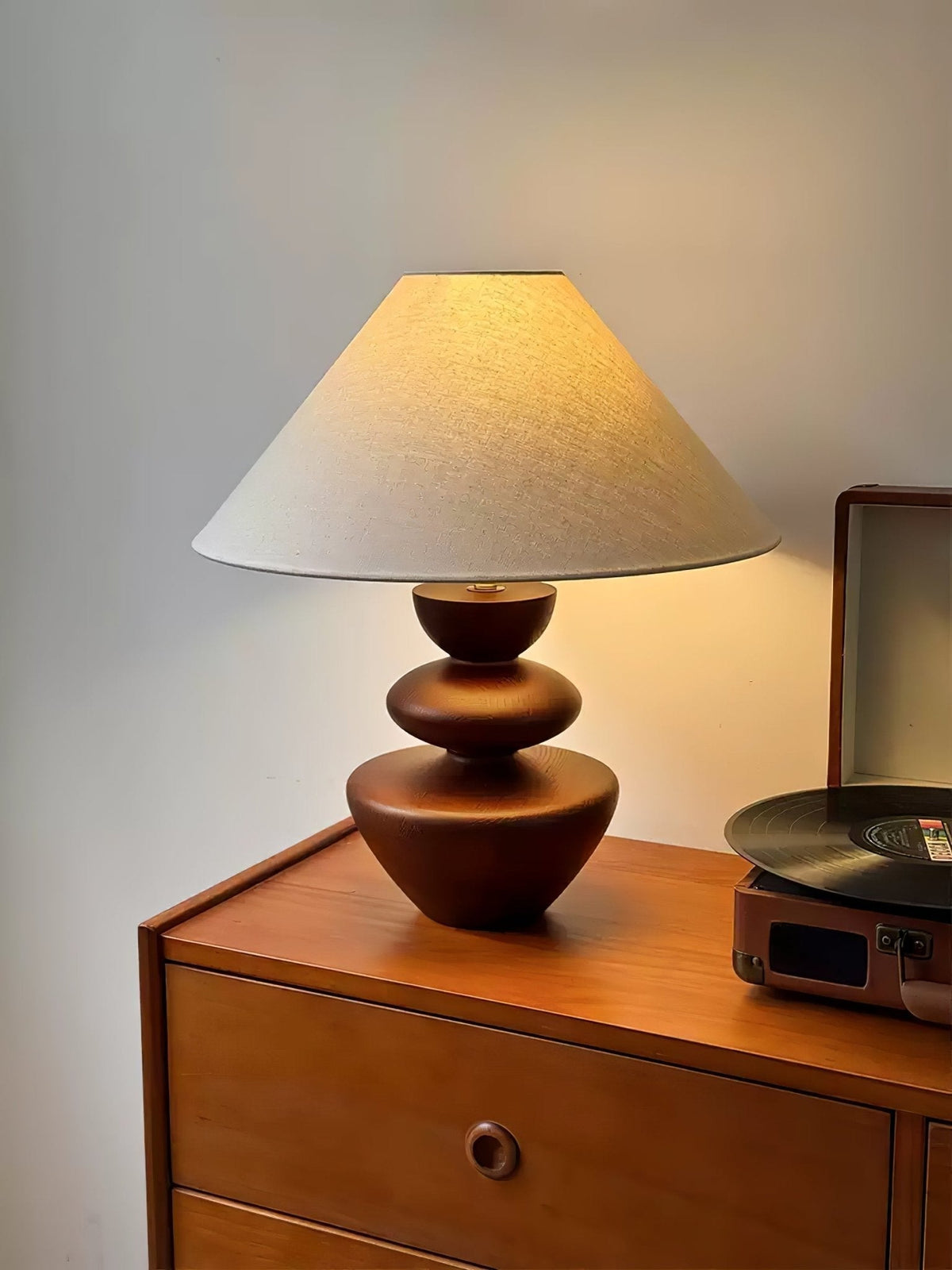 Joanne vintage-bordlampe i træ