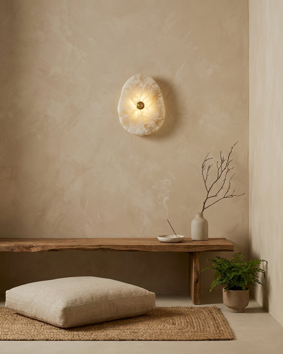 Vägglampa Nivorise i alabaster