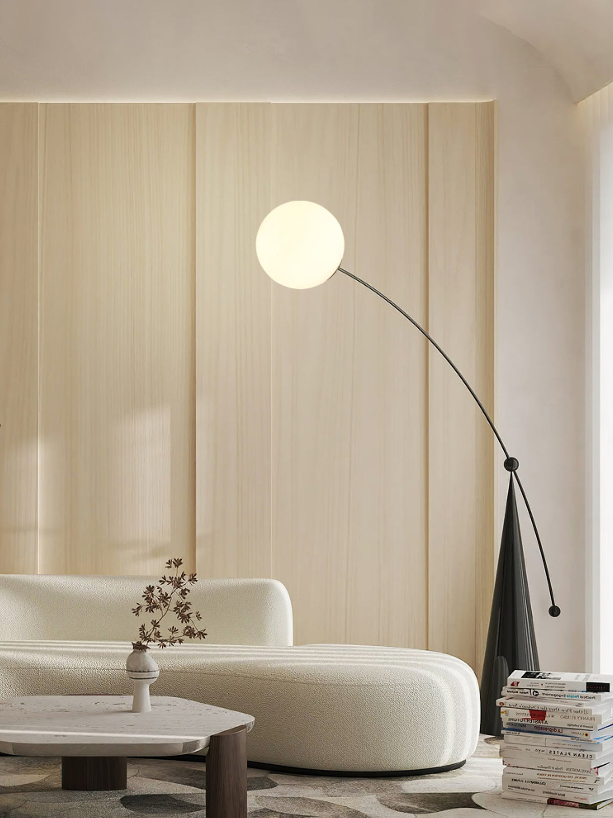 Ortalil modern bågformad golvlampa