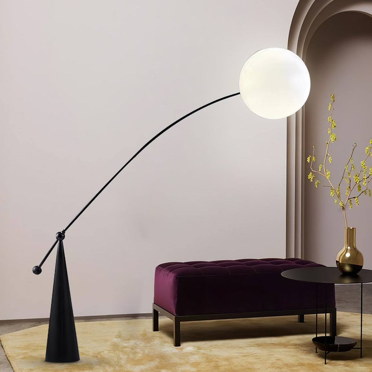 Ortalil modern bågformad golvlampa