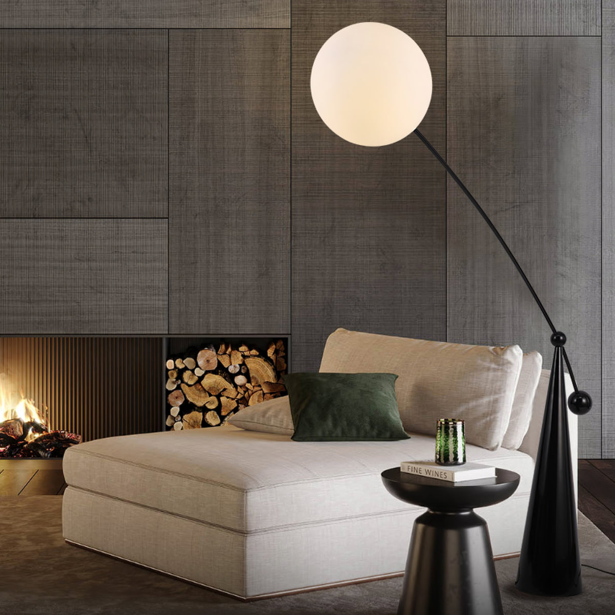Ortalil modern bågformad golvlampa