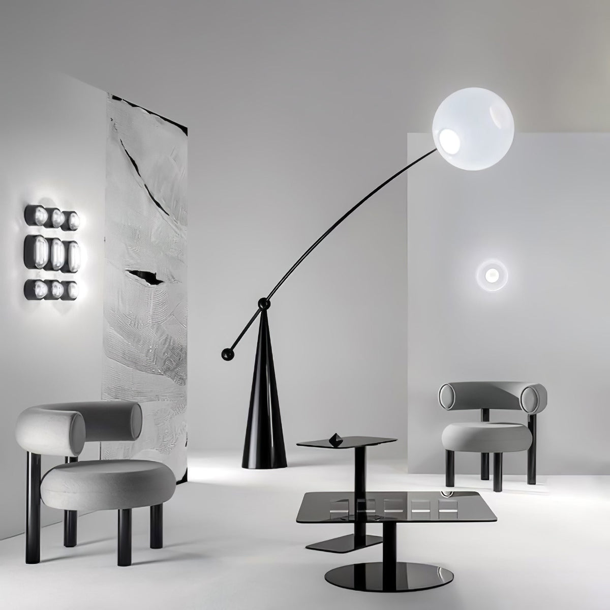 Ortalil modern bågformad golvlampa