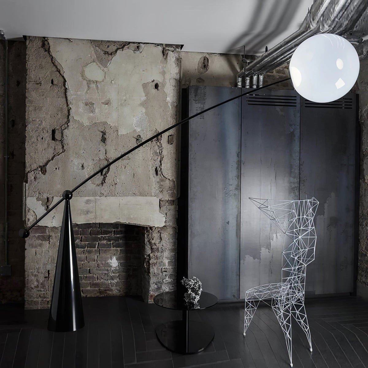 Ortalil modern bågformad golvlampa