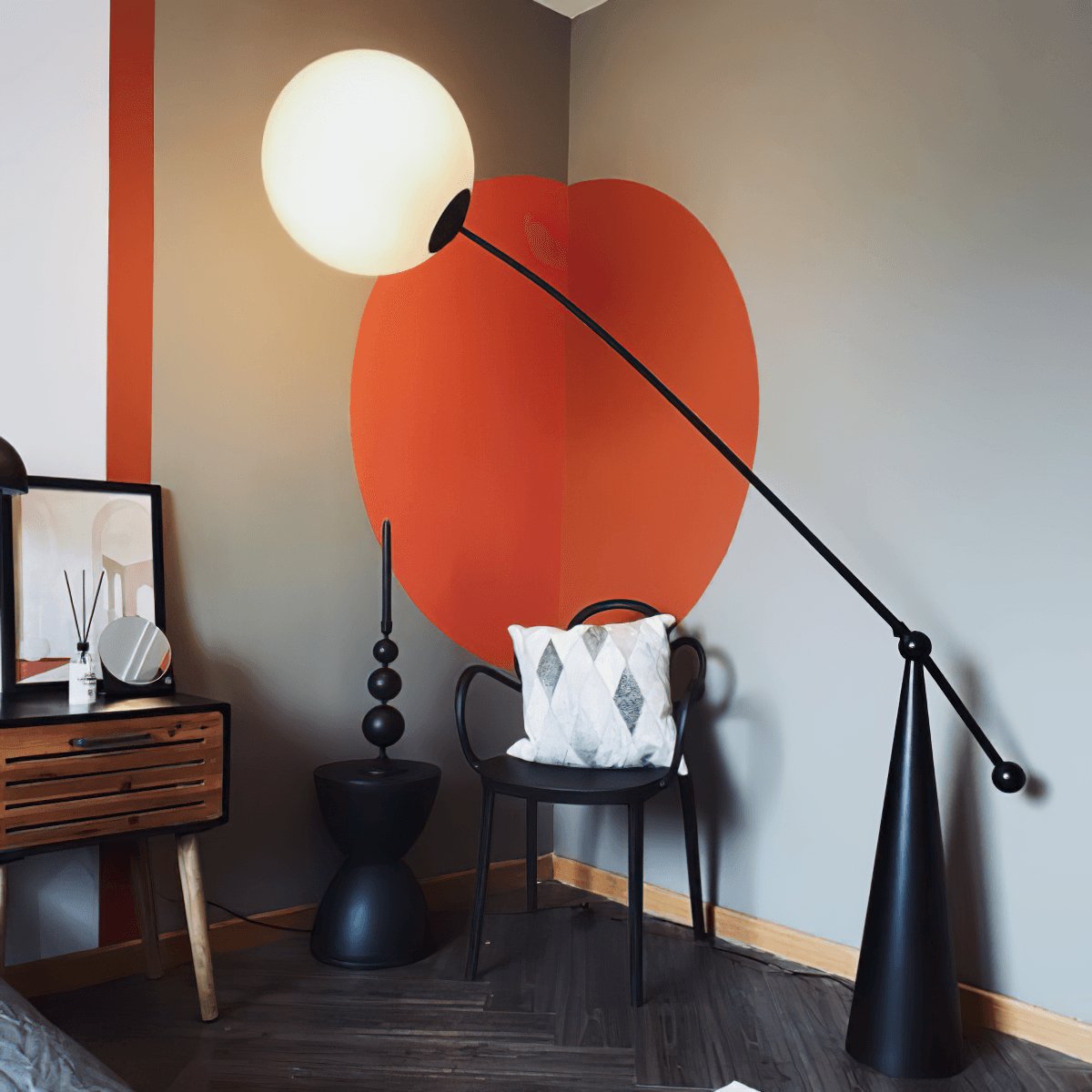 Ortalil modern bågformad golvlampa