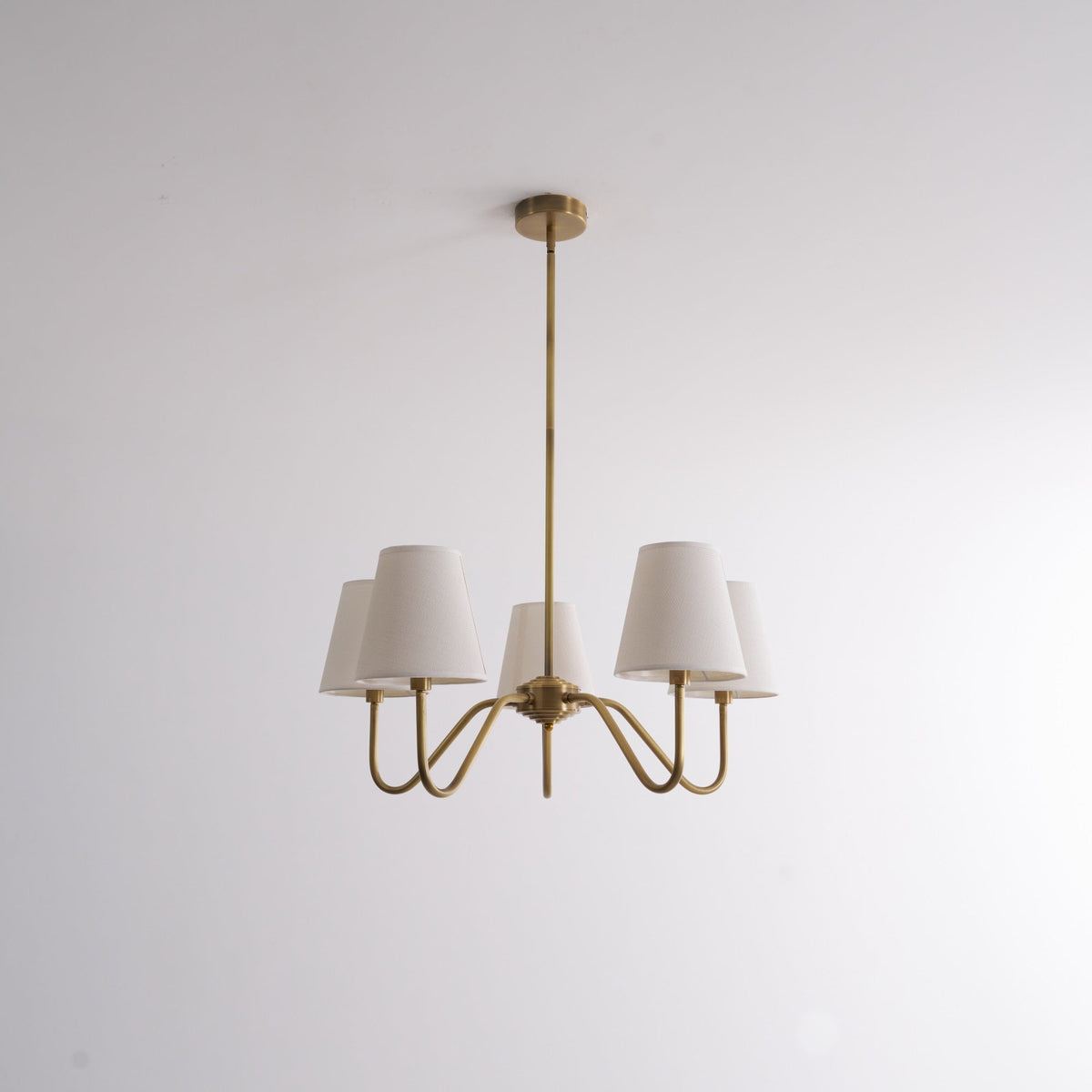 Candeeiro suspenso Viraean vintage industrial em latão e tecido