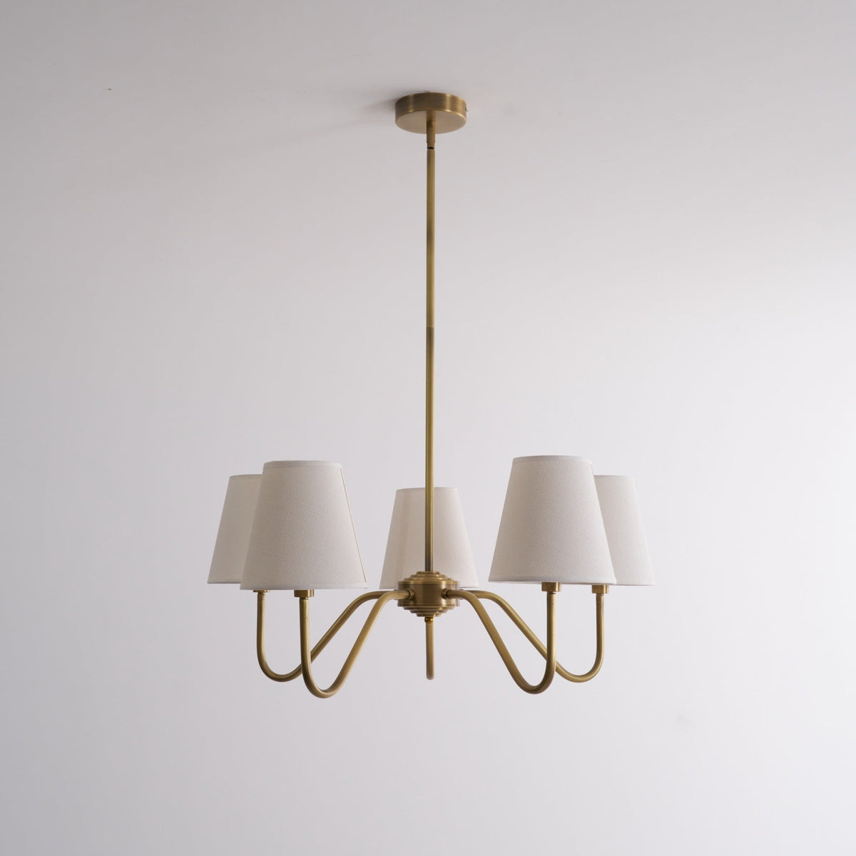 Candeeiro suspenso Viraean vintage industrial em latão e tecido