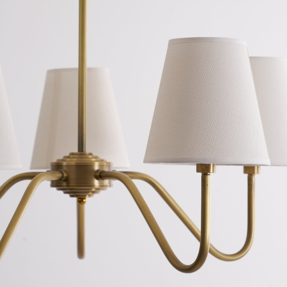Candeeiro suspenso Viraean vintage industrial em latão e tecido