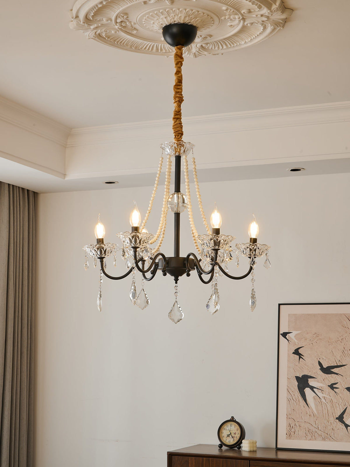 Candelabro Nymiran clássico pós-moderno de luxo em cristal