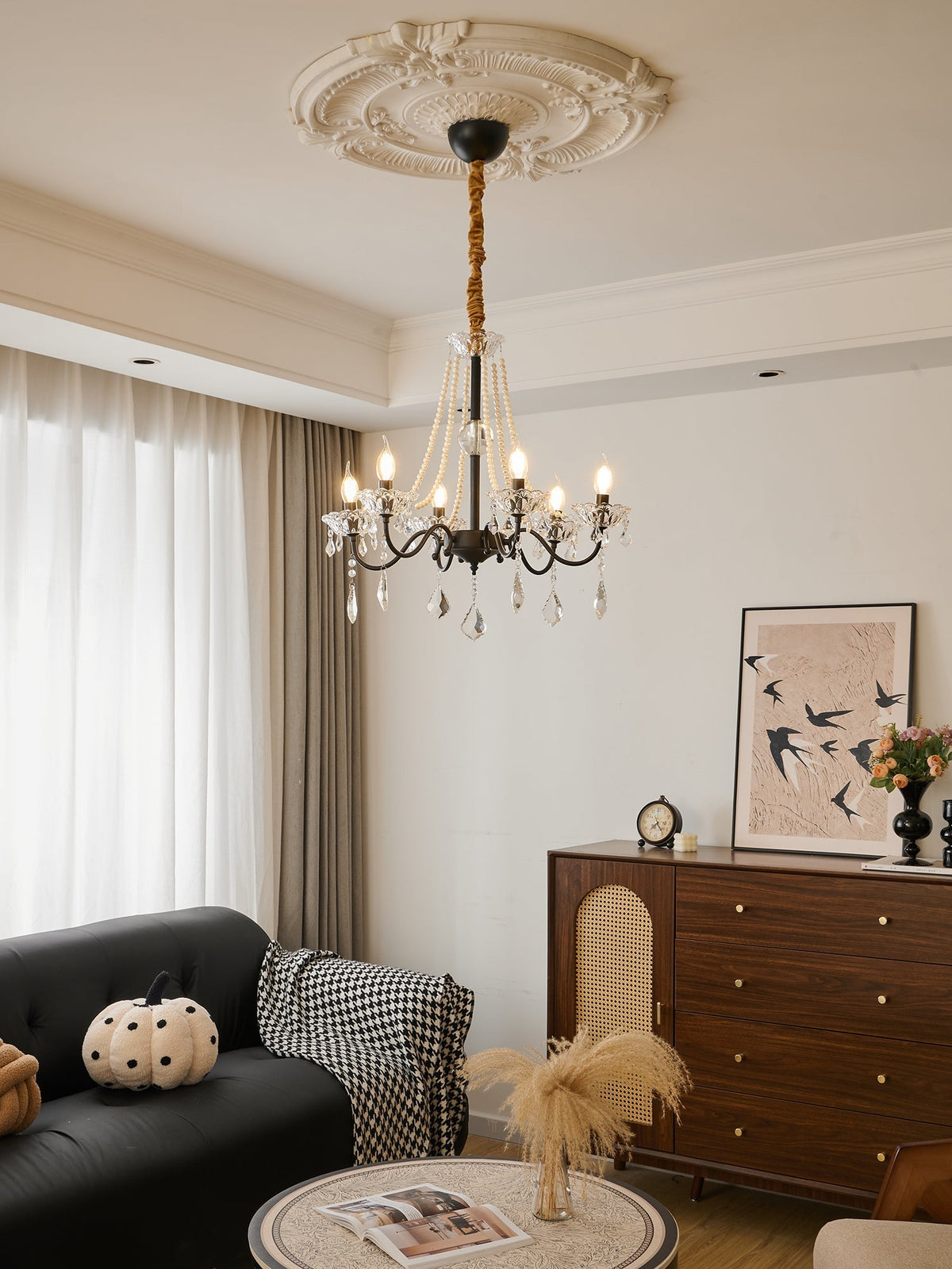 Candelabro Nymiran clássico pós-moderno de luxo em cristal