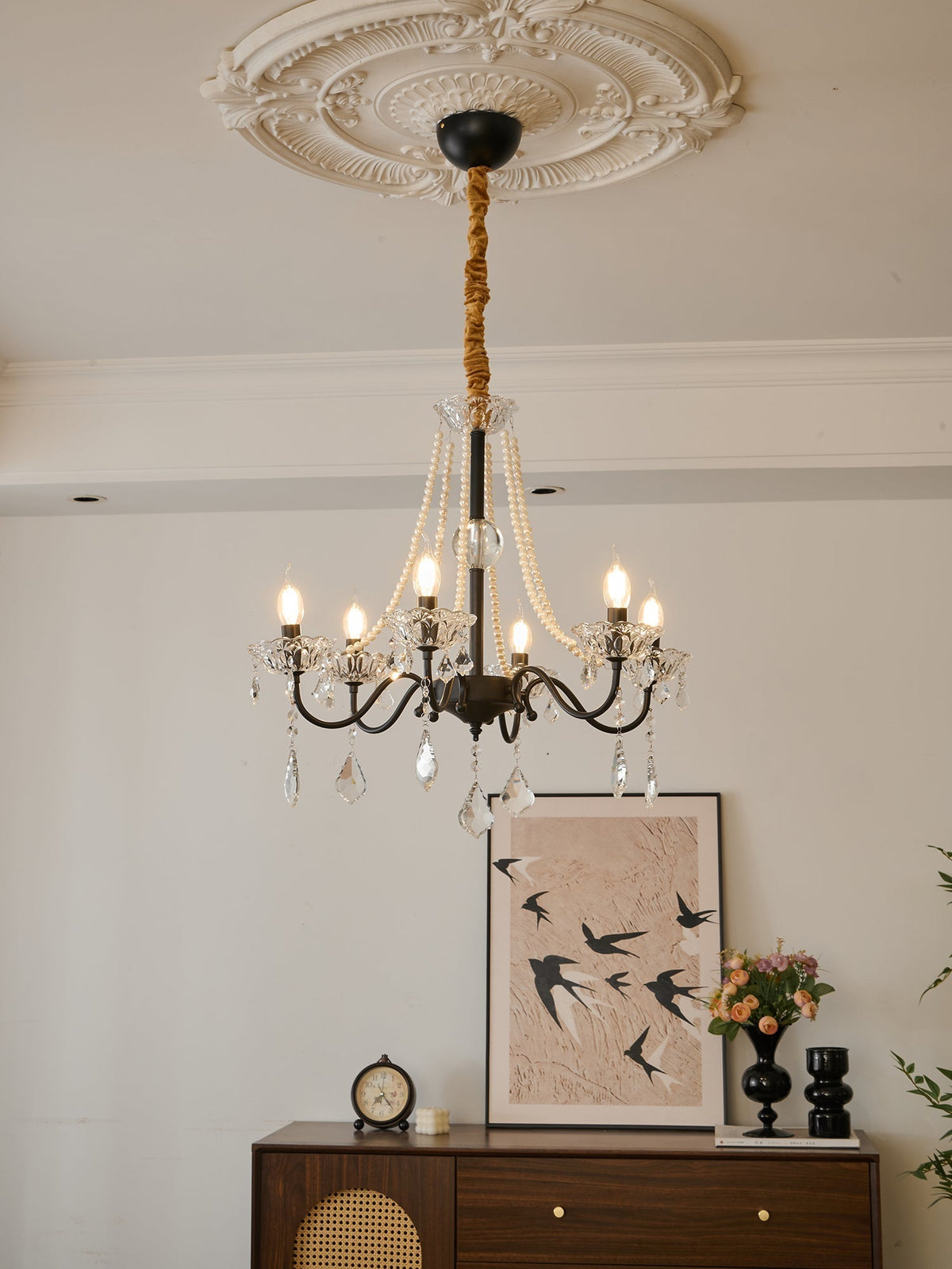 Candelabro Nymiran clássico pós-moderno de luxo em cristal