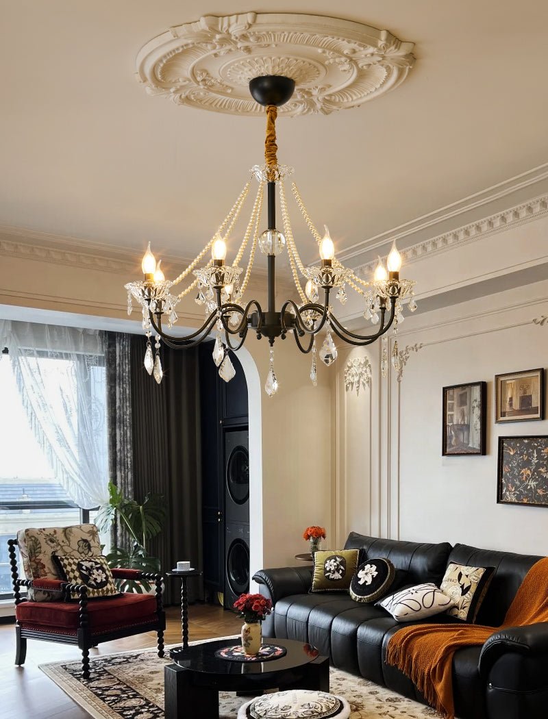 Candelabro Nymiran clássico pós-moderno de luxo em cristal