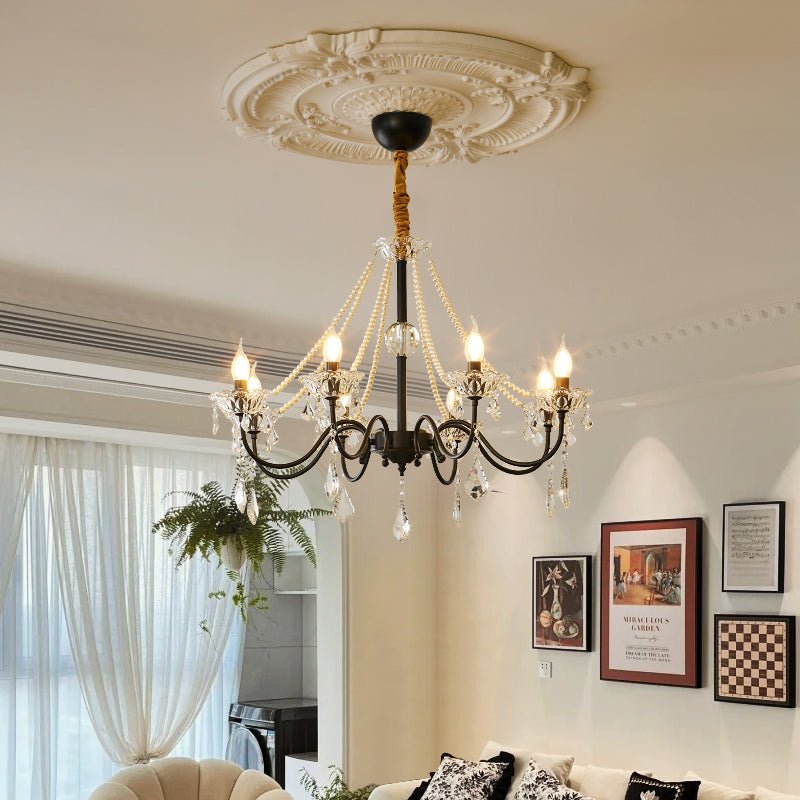 Candelabro Nymiran clássico pós-moderno de luxo em cristal