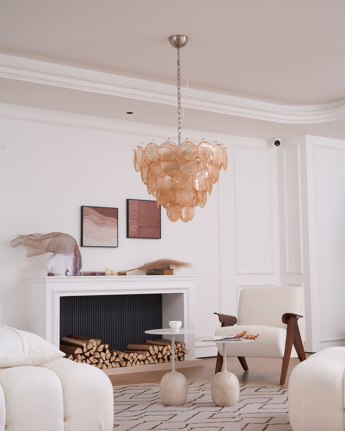 Celisira lysekrone med skive af Murano-glas i klassisk stil
