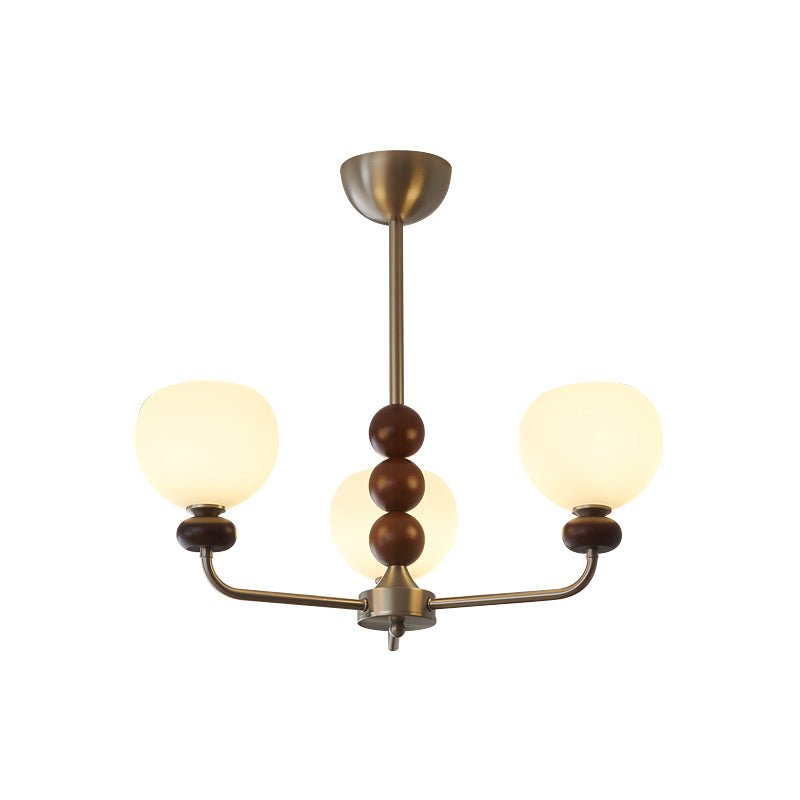 Candeeiro suspenso Vilorira Traditional Classic Orb em madeira de nogueira e vidro