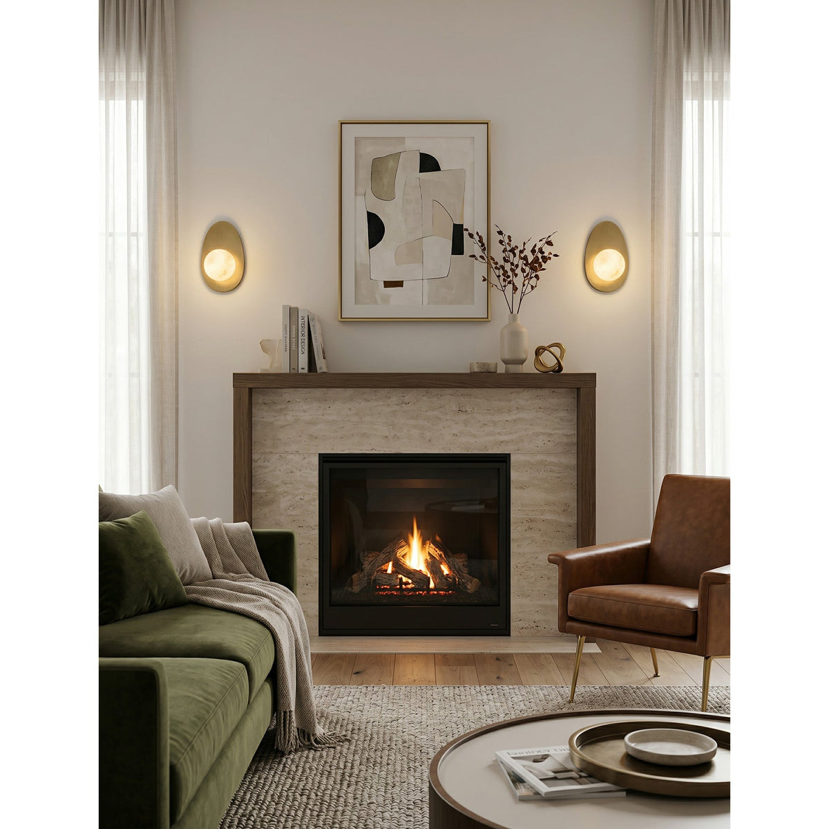Orlisse vägglampa i alabaster