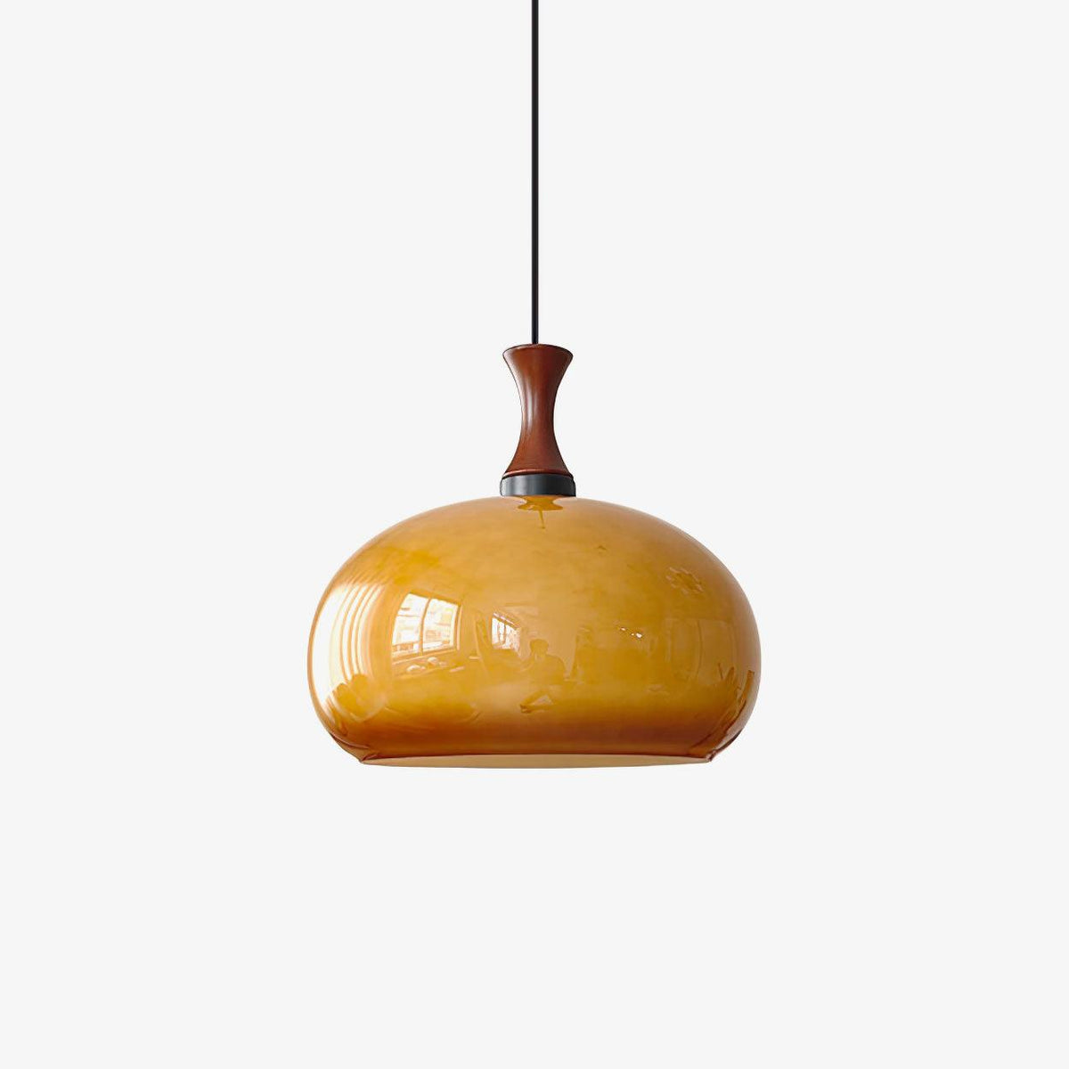 Gyls moderne minimalistiske pendellampe i træ og glas