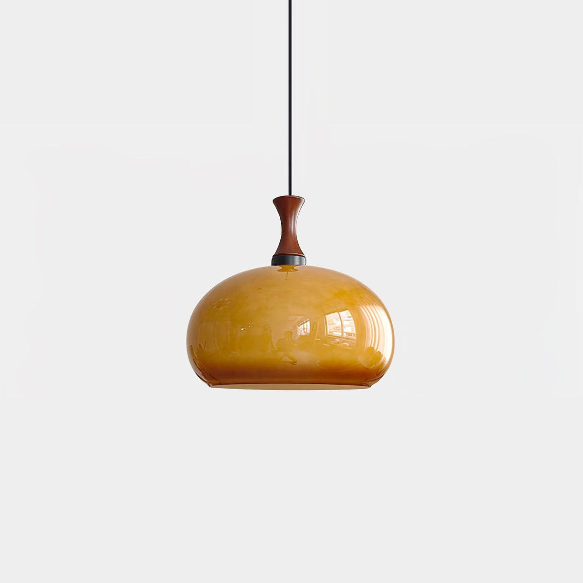 Gyls moderne minimalistiske pendellampe i træ og glas