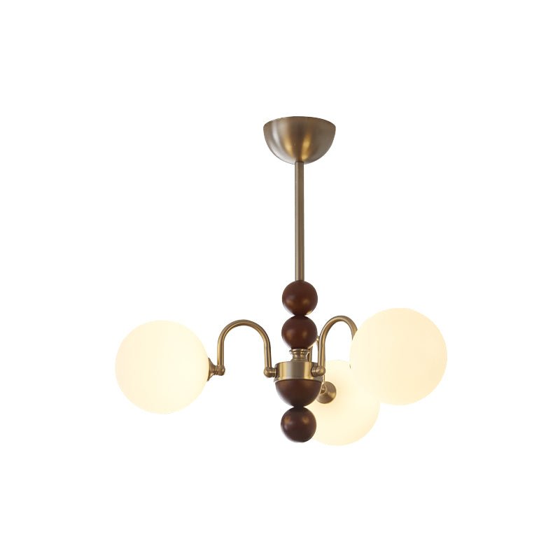 Orbital Premium Nordic Art Curve Wood Glass -kattokruunu