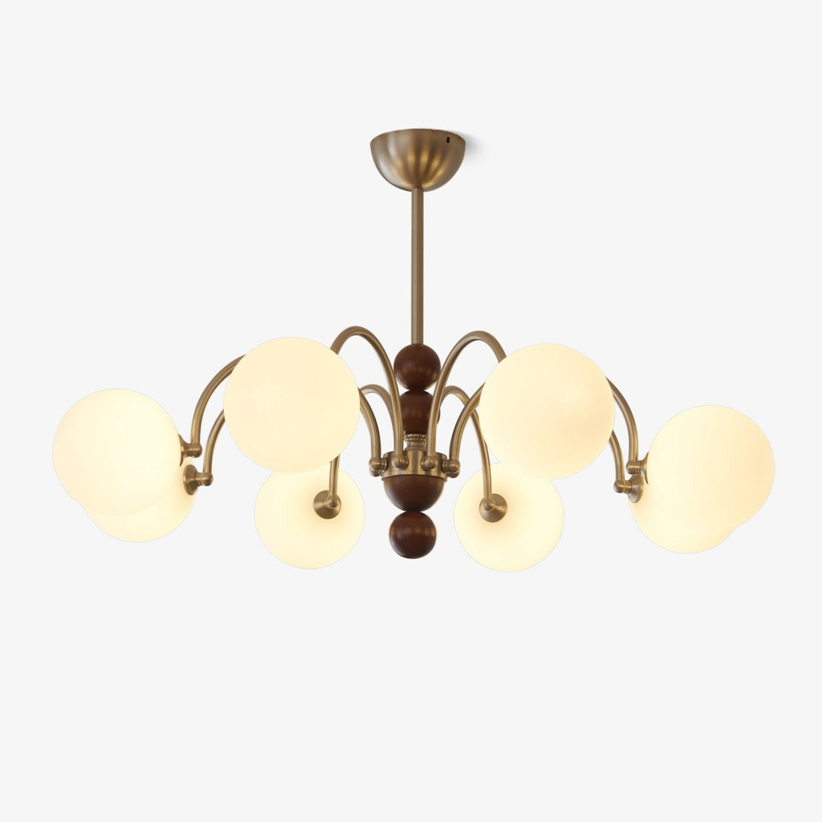 Orbital Premium Nordic Art Curve Wood Glass -kattokruunu