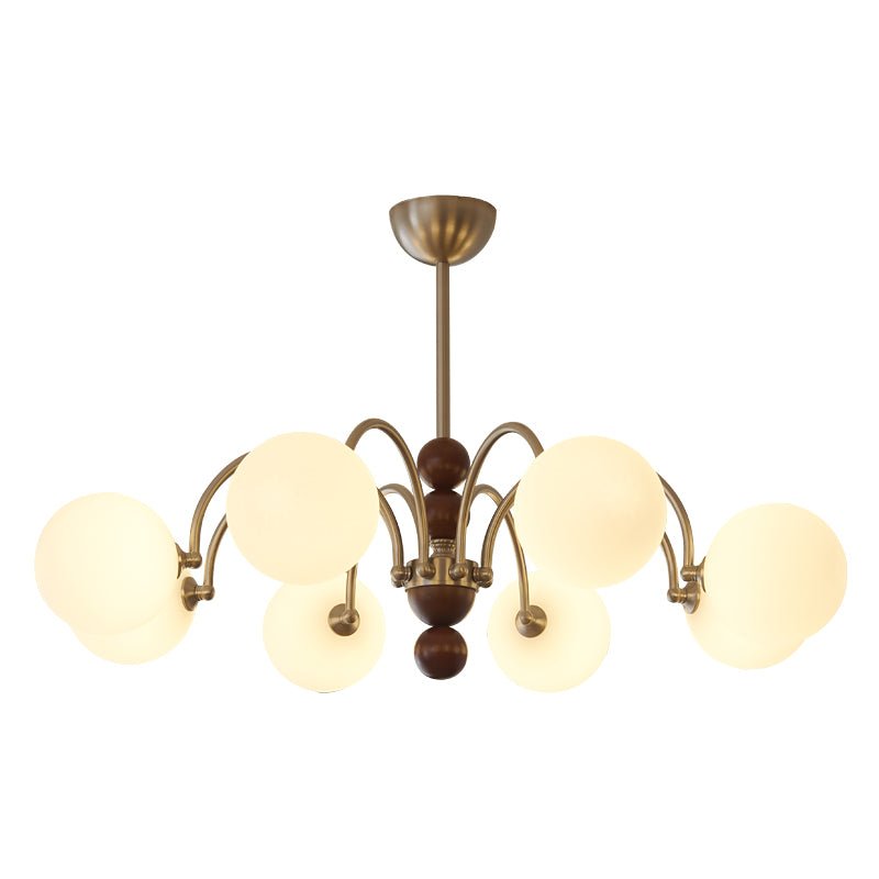 Orbital Premium Nordic Art Curve Wood Glass -kattokruunu