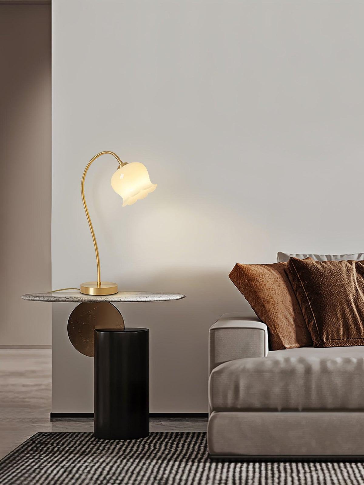 Calvor vintagebordslampa i mässing