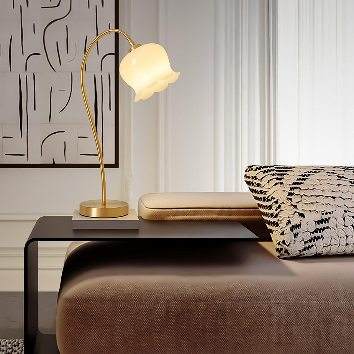 Calvor vintagebordslampa i mässing