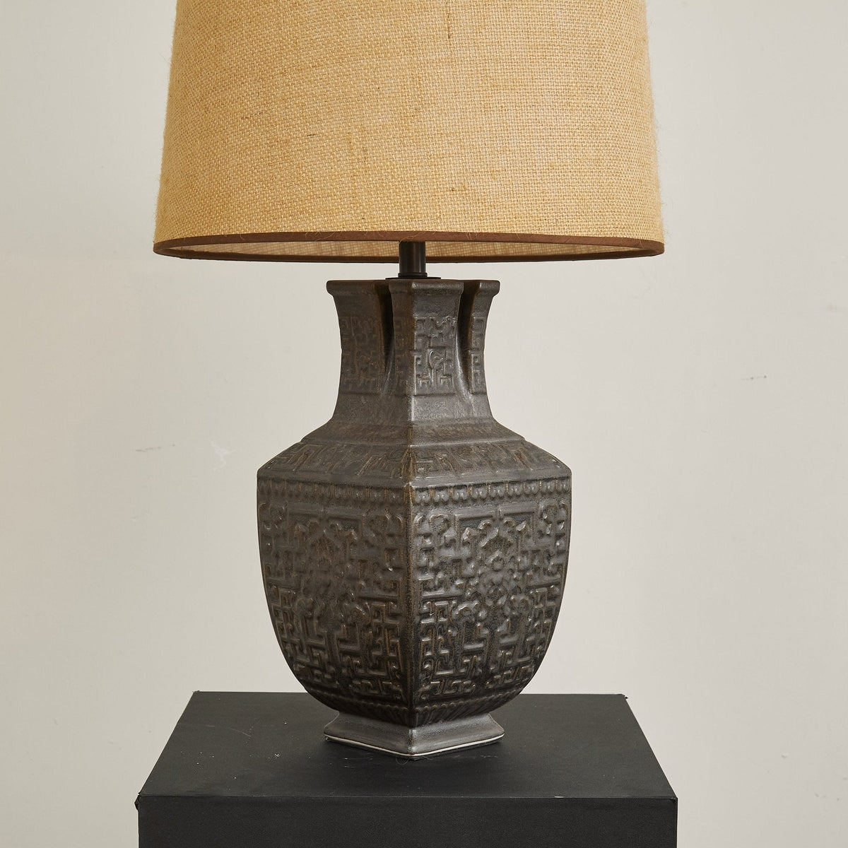 Echo vintage-bordlampe i stof