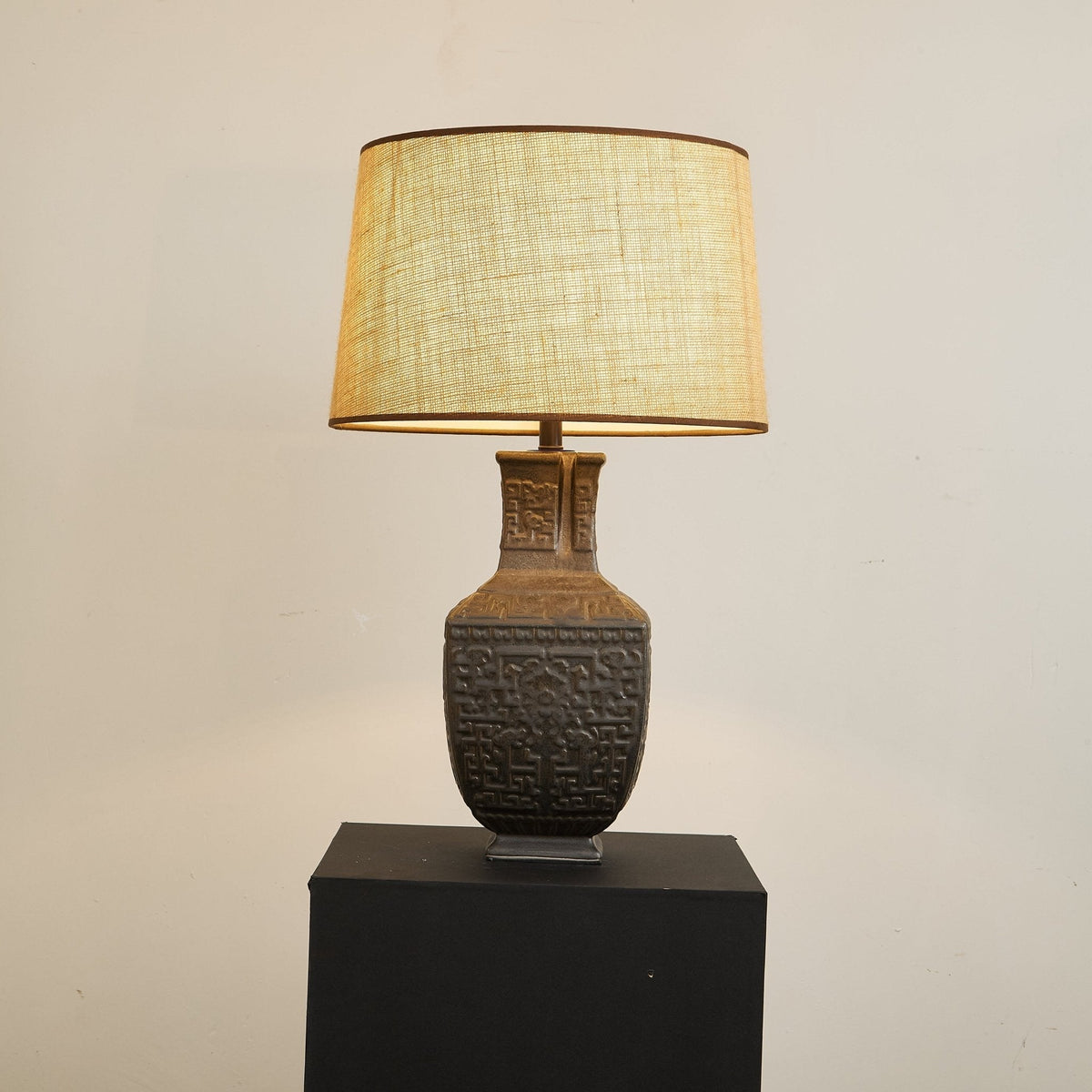 Echo vintage-bordlampe i stof