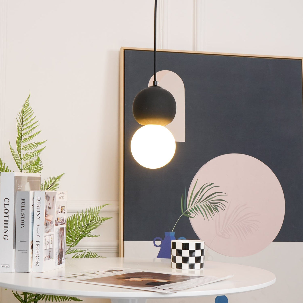 Joss minimalistisk pendellampe i cement