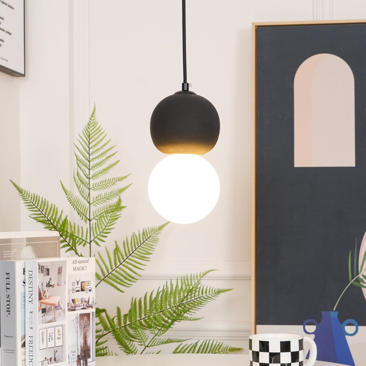 Joss minimalistisk pendellampe i cement