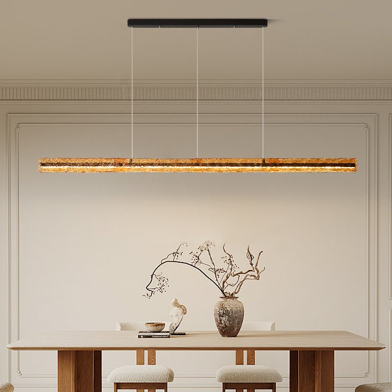 Avnorira modern minimalistisk linjär pendellampa i glas för köksö