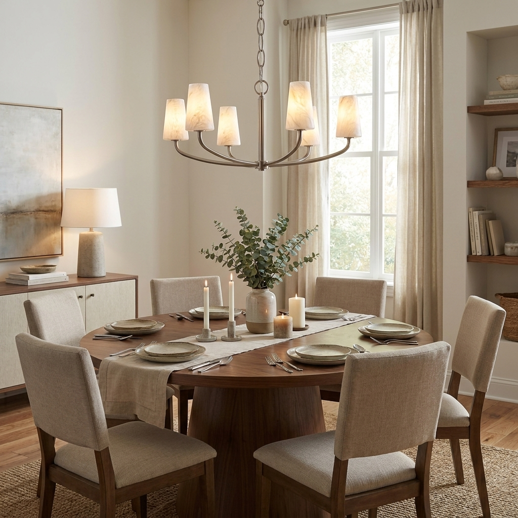 Norford-lysekrone i alabast
