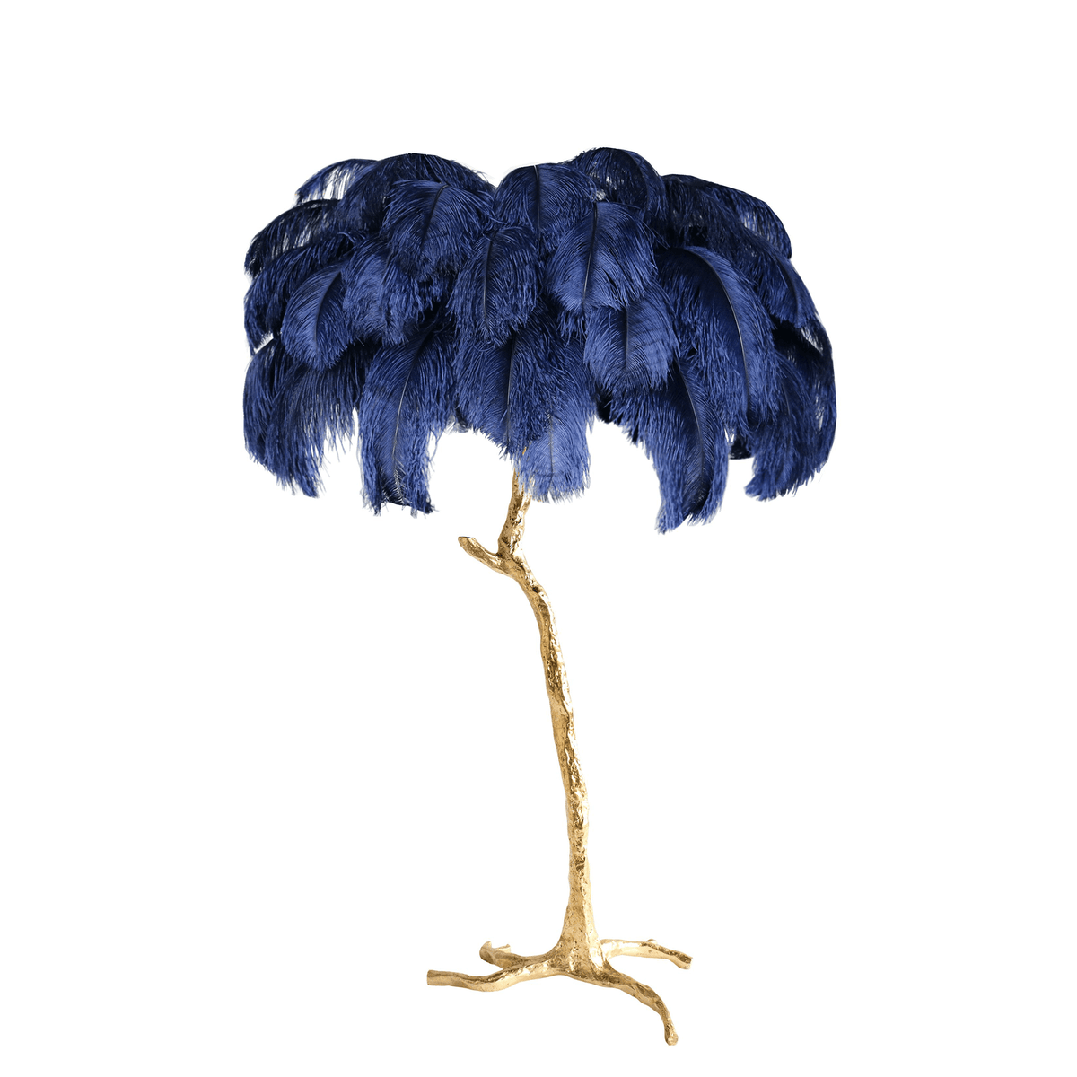 Selis golvlampa i mässing med fjäderdesign