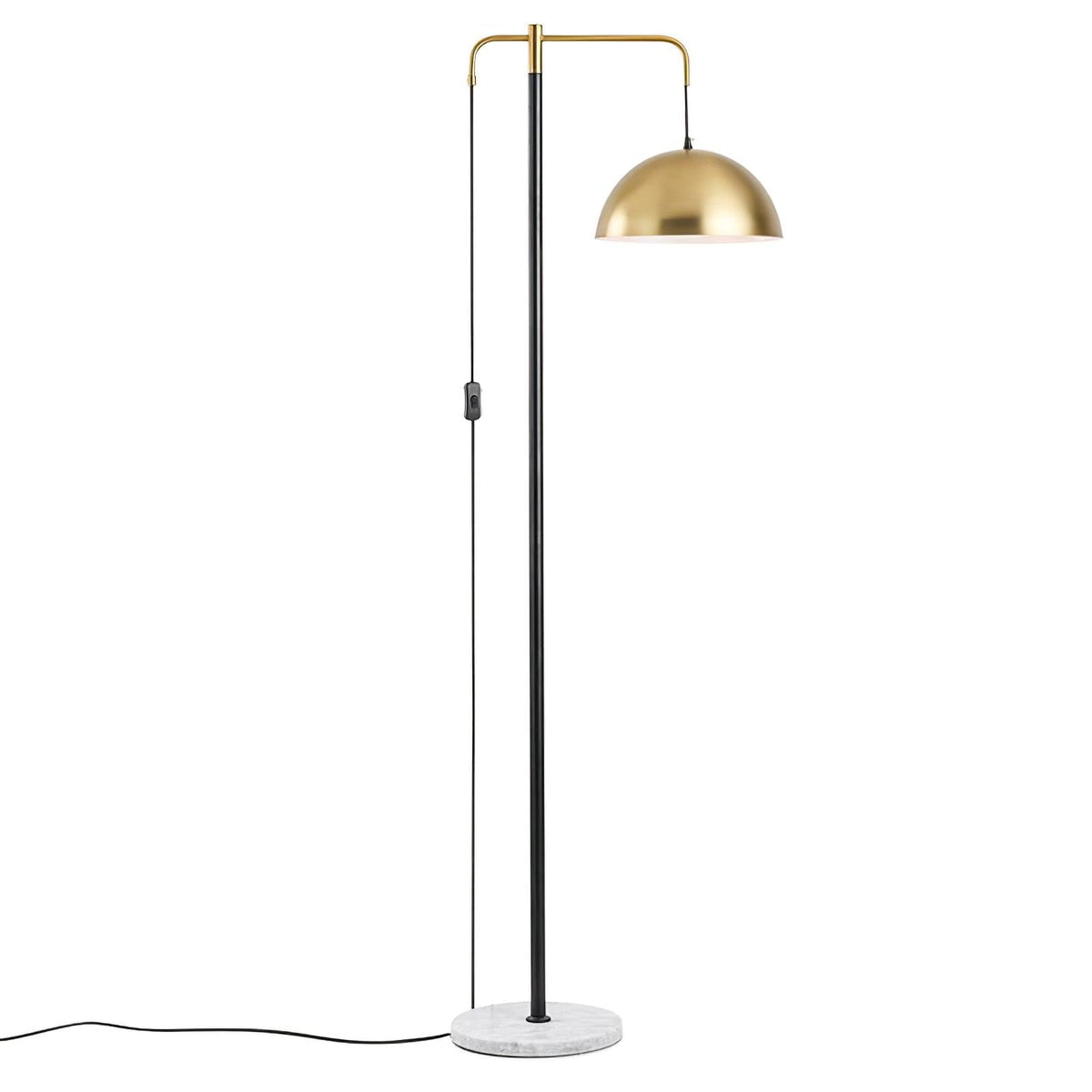Lumirette golvlampa med mässingsbåge