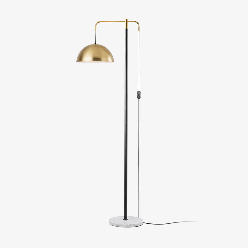 Lumirette golvlampa med mässingsbåge