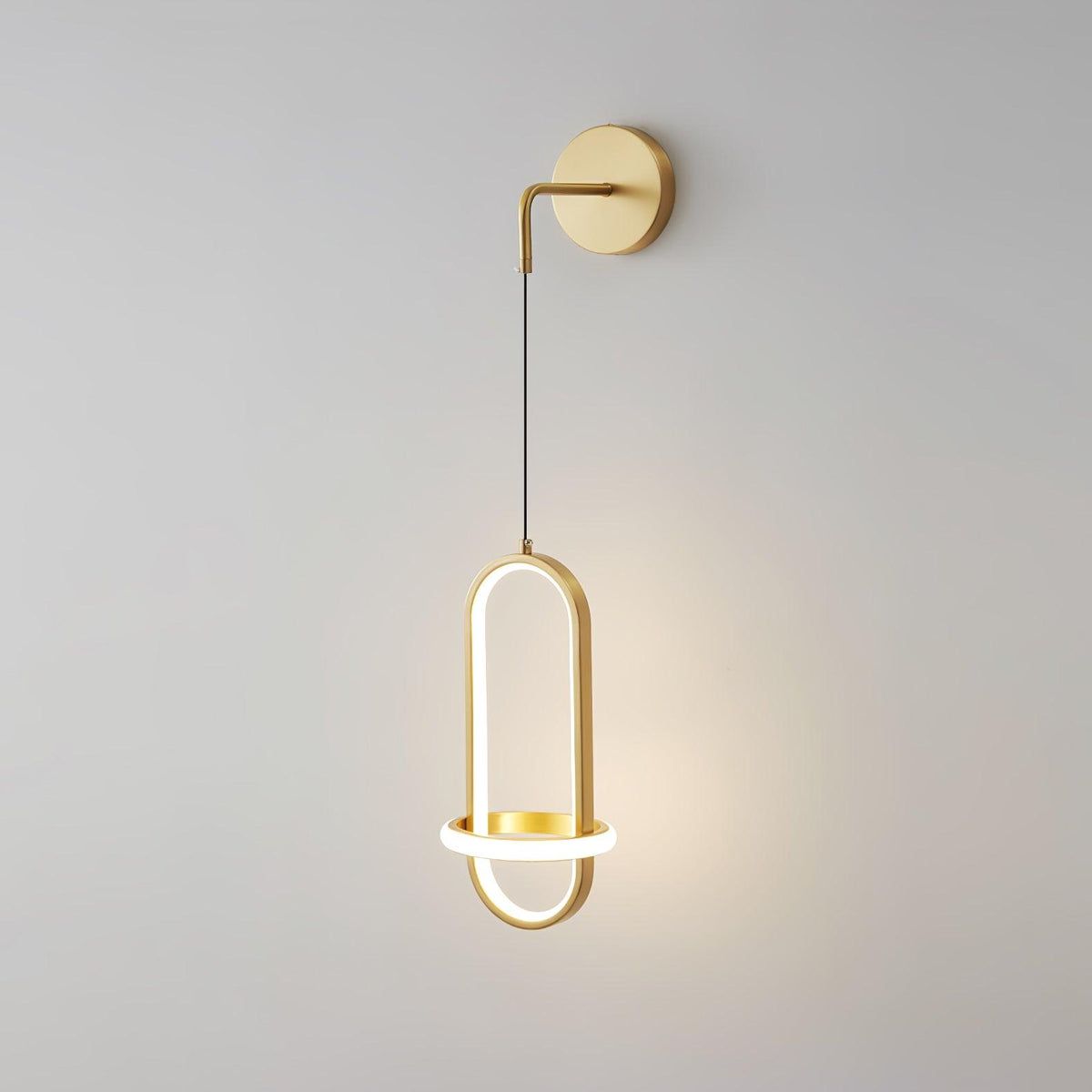Aplique de parede oval Vivianne moderno e minimalista em latão
