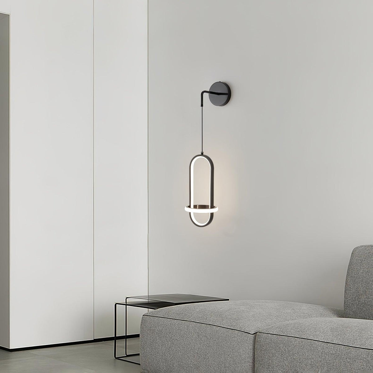 Aplique de parede oval Vivianne moderno e minimalista em latão