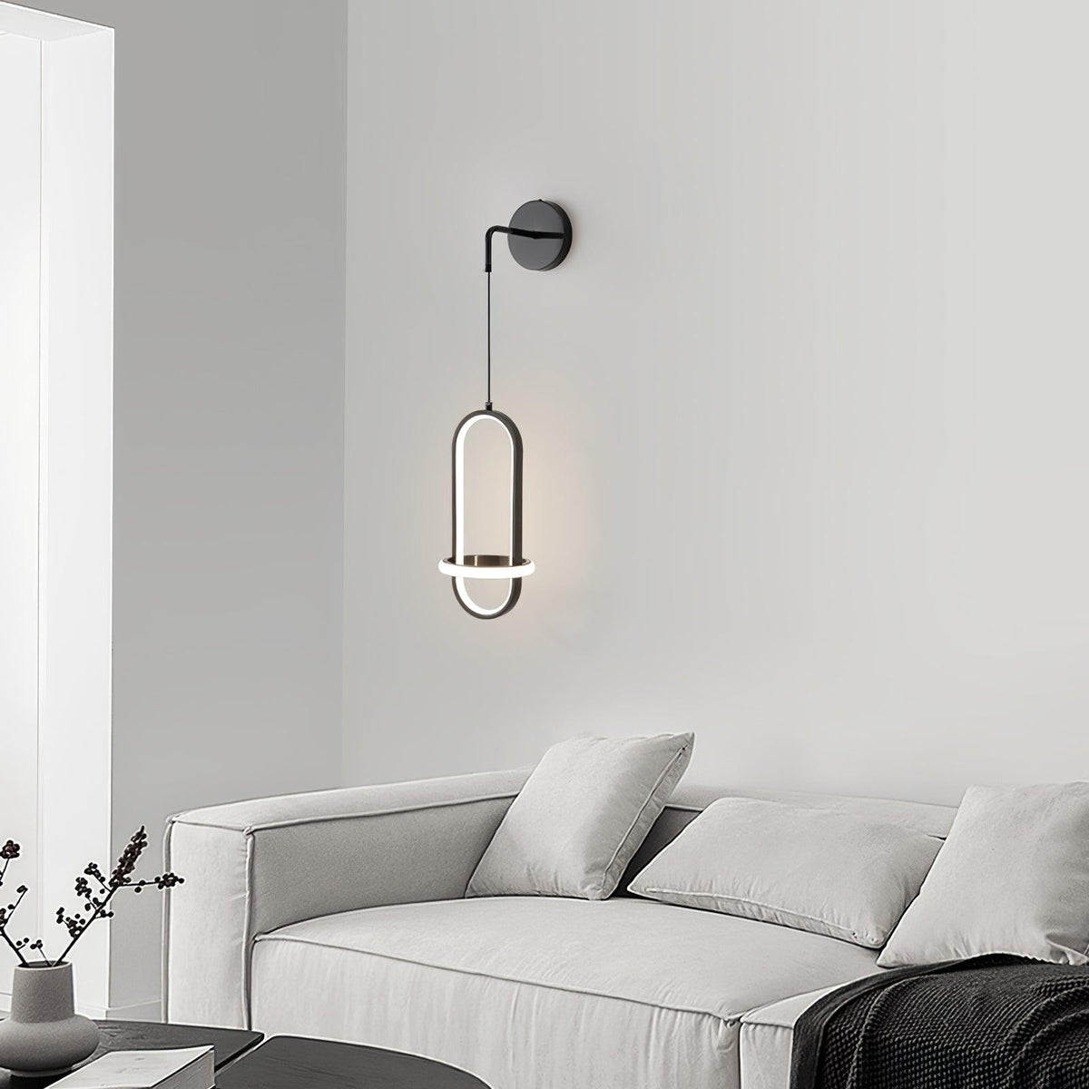 Aplique de parede oval Vivianne moderno e minimalista em latão