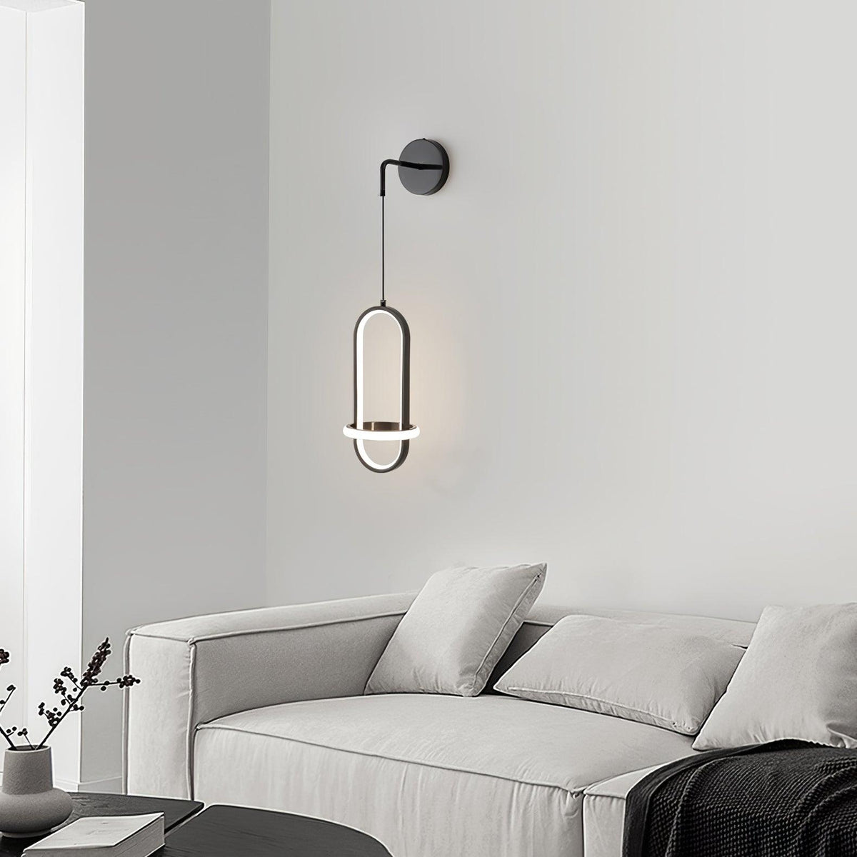 Aplique de parede oval Vivianne moderno e minimalista em latão