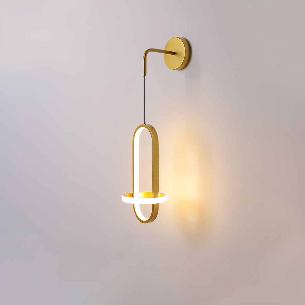 Aplique de parede oval Vivianne moderno e minimalista em latão